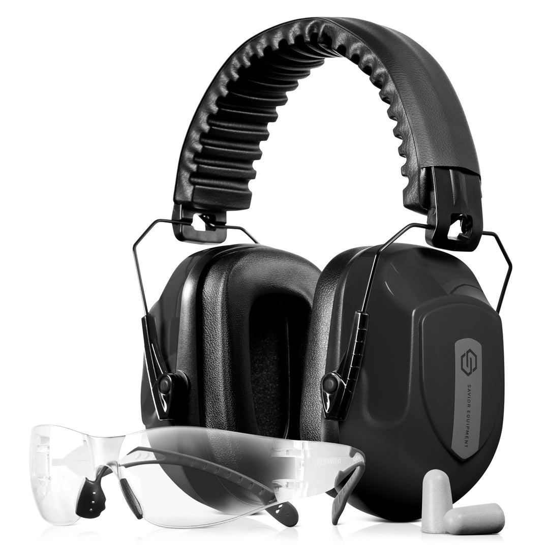 Artemis Safety Combo Kit - Passive Ear Muffs, Frameless Safety Glasses, &amp; Ear Plugs