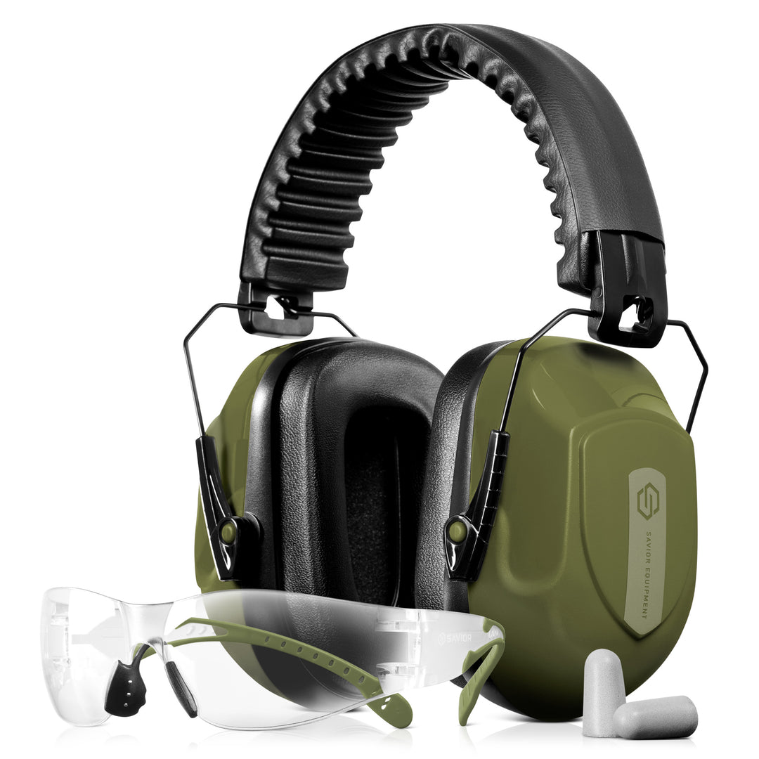 Artemis Safety Combo Kit - Passive Ear Muffs, Frameless Safety Glasses, &amp; Ear Plugs