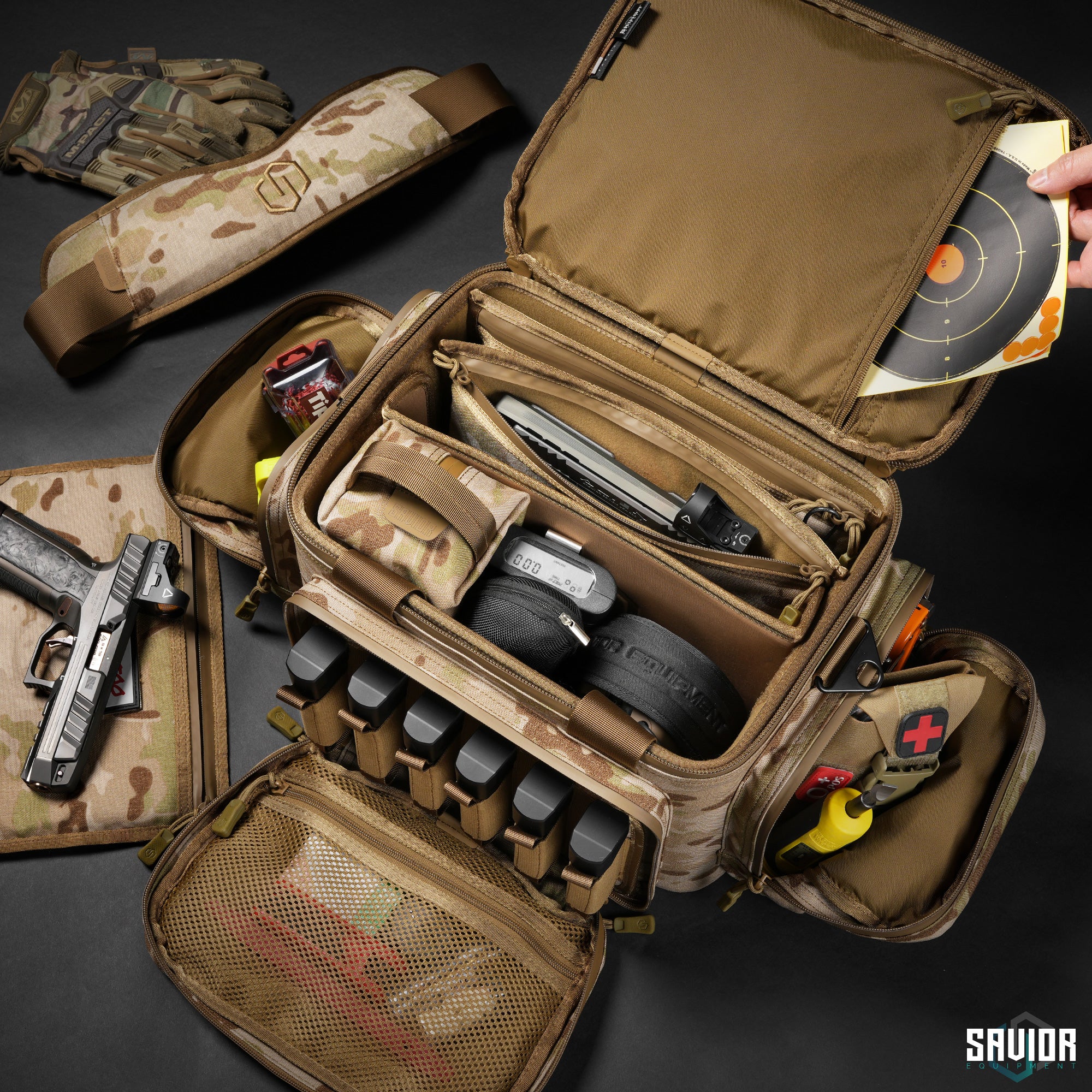 MultiCam® Specialist Range Bag w/ 3 Pistol Sleeves – Savior Equipment