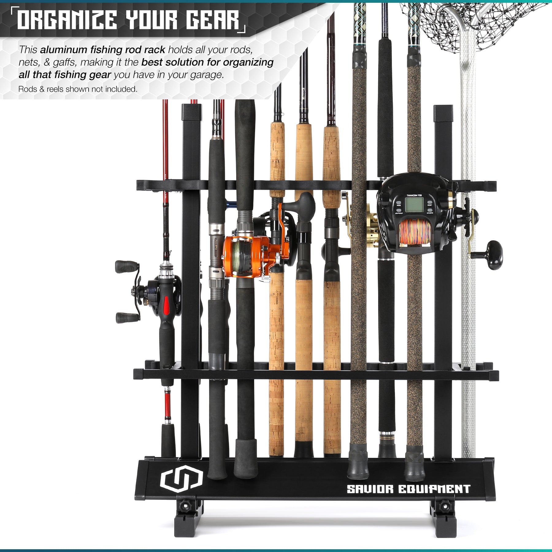 Snapper Racks Aluminum Fishing Rod Holder Rack - 24/36/48 Slots – Savior Equipment