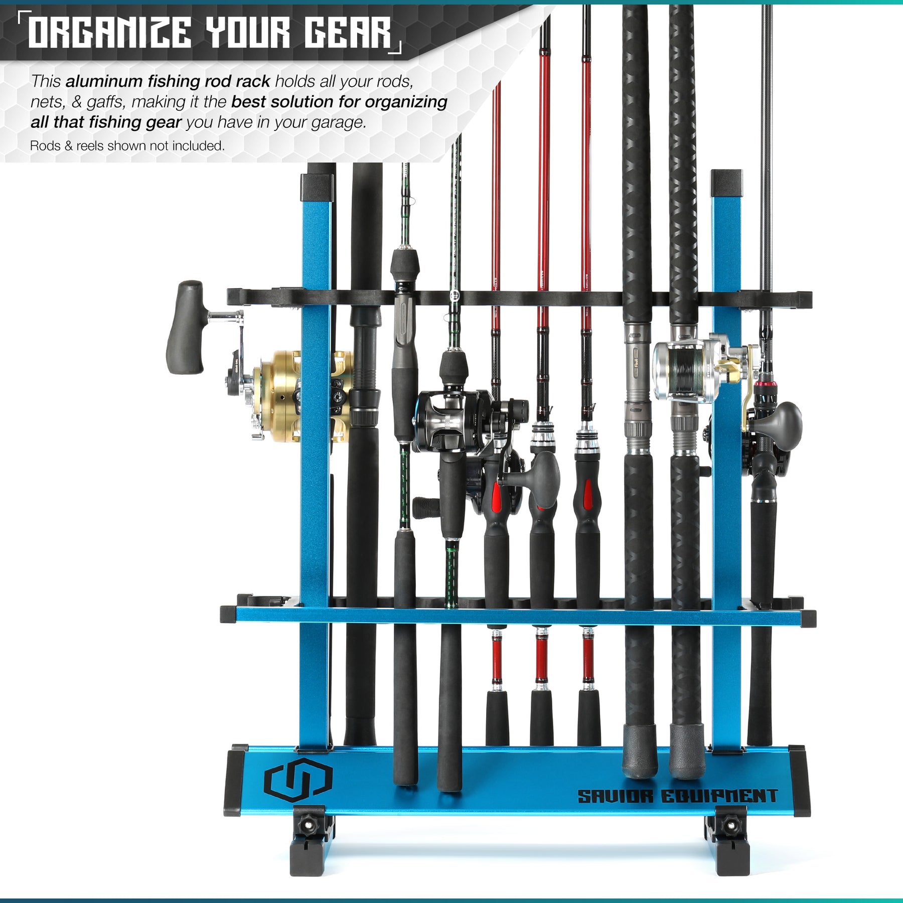 Snapper Racks Aluminum Fishing Rod Holder Rack - 24/36/48 Slots – Savior Equipment