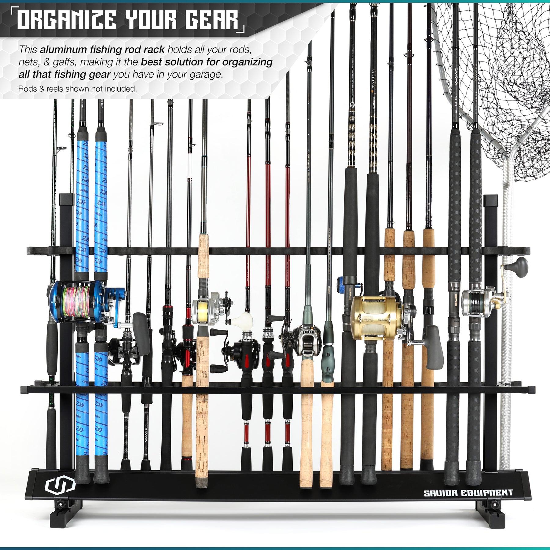 Aluminum Fishing Rod Holder Rack - 24/36/48 Slots – Savior Equipment