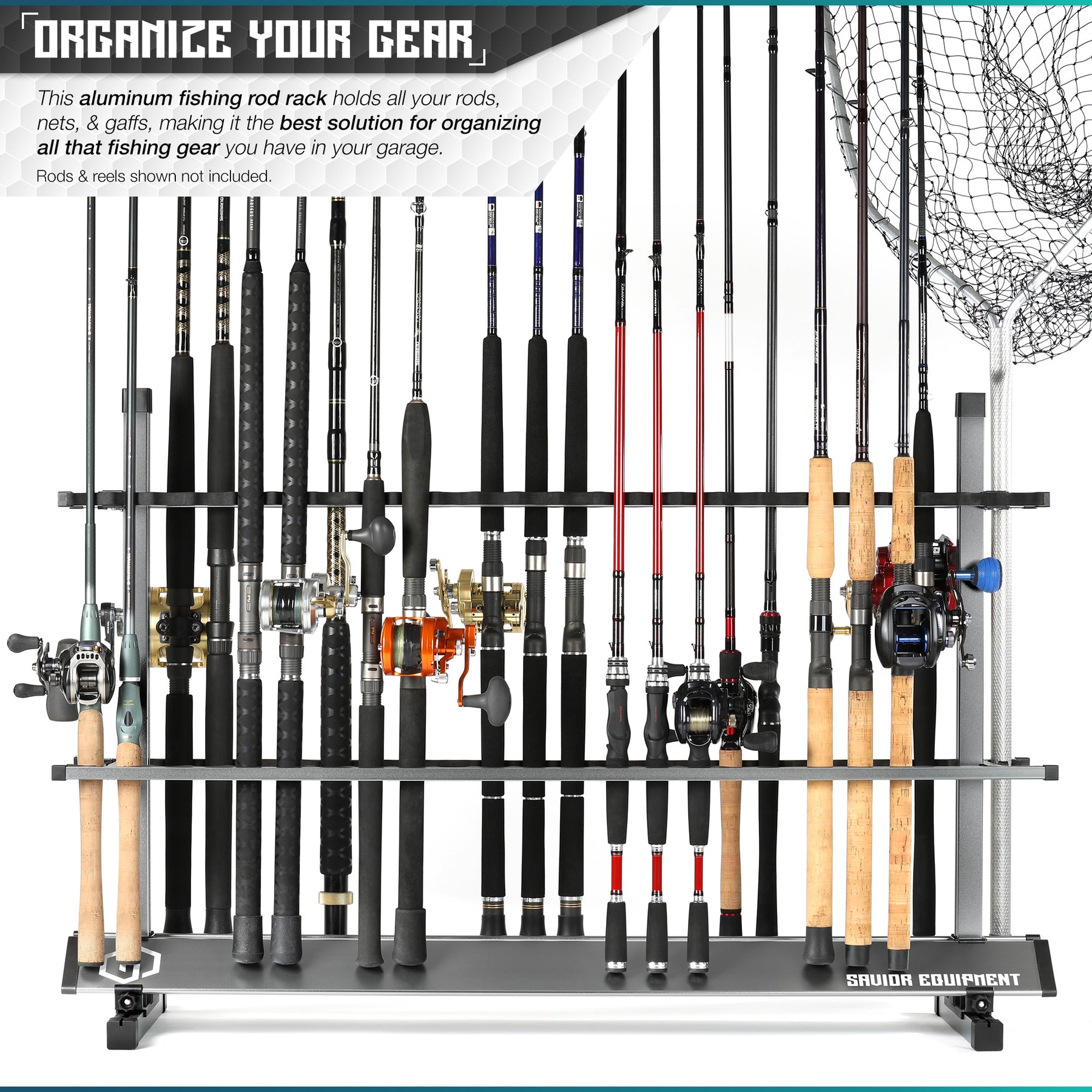 Aluminum Fishing Rod Holder Rack - 24/36/48 Slots – Savior Equipment
