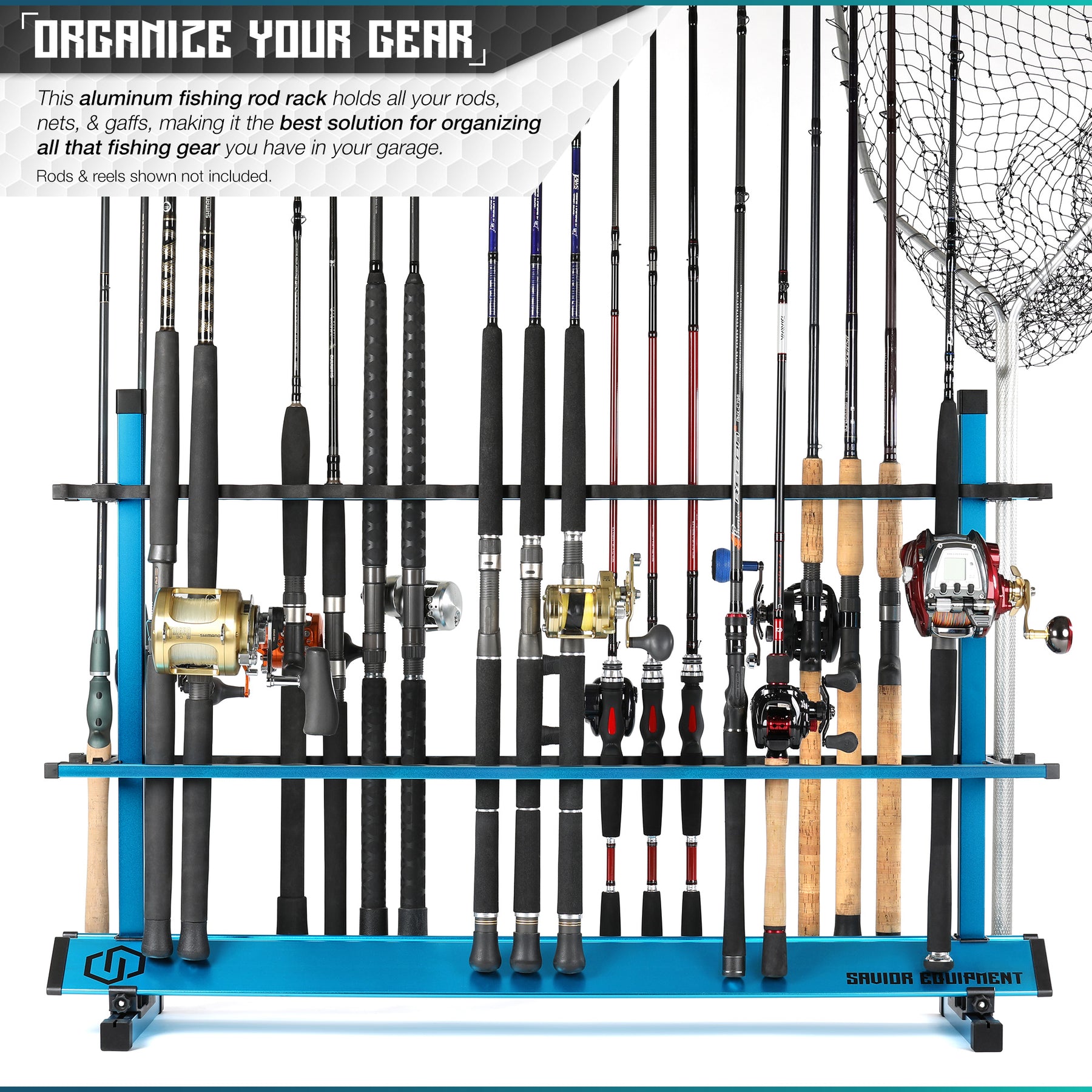 Aluminum Fishing Rod Holder Rack - 24/36/48 Slots – Savior Equipment