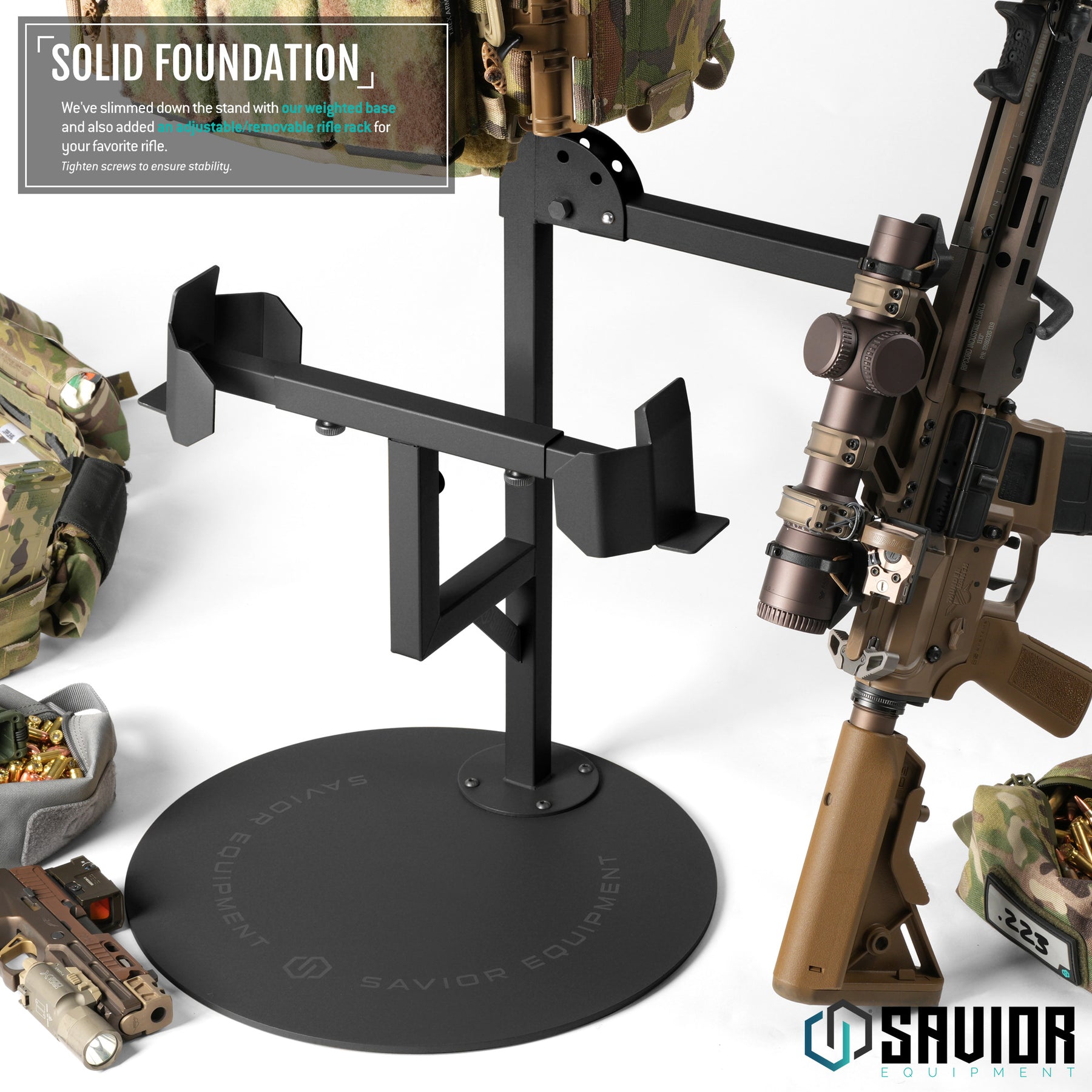 H.A.B Rack 2.0 - Tactical Gear Stand W/ Rifle Rack – Savior Equipment