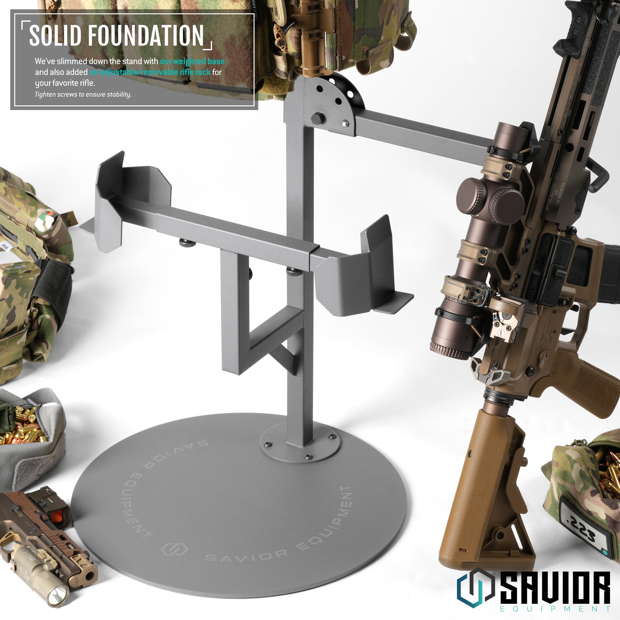 H.A.B Rack 2.0 - Tactical Gear Stand W/ Rifle Rack – Savior Equipment