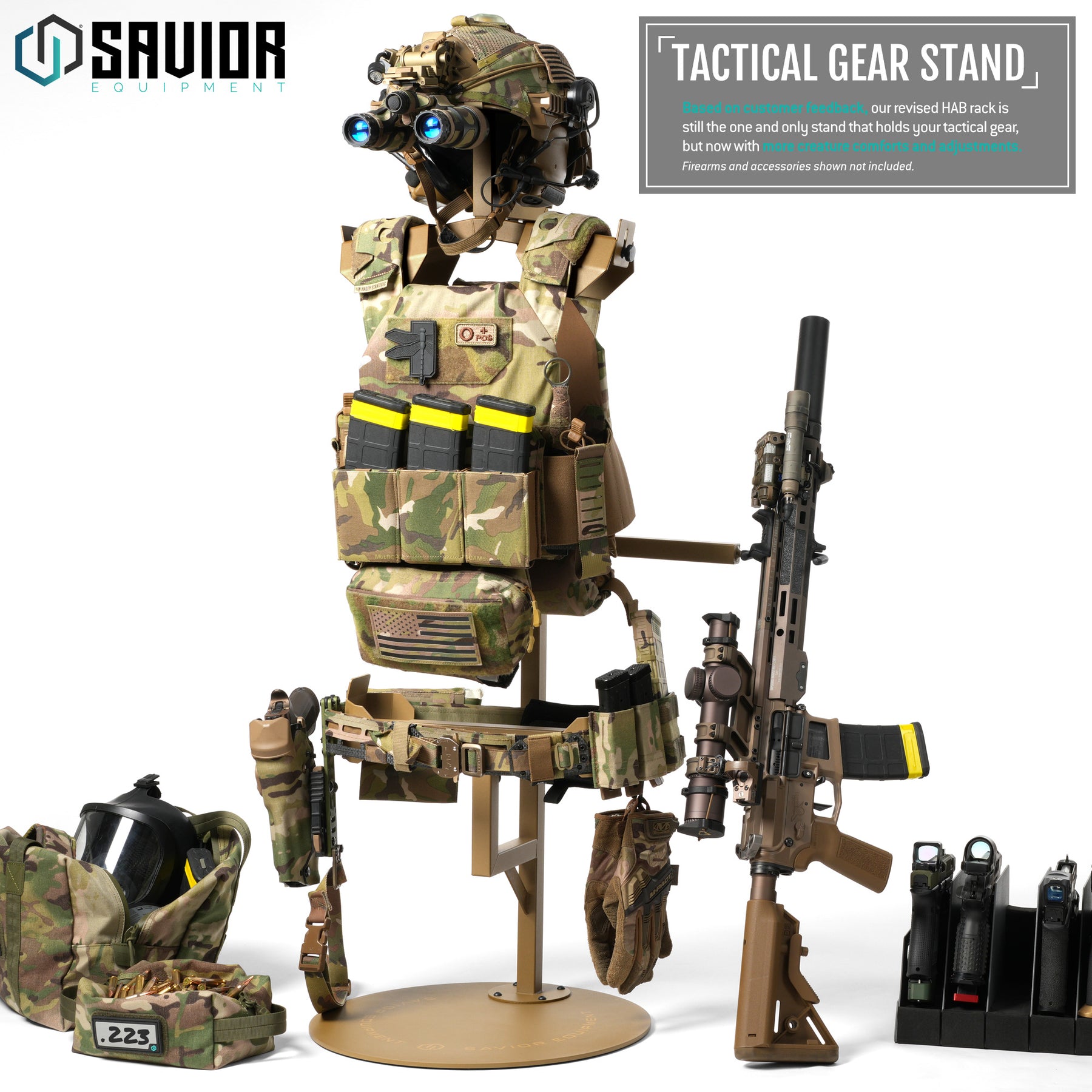 Savior Hab Rack H.A.B Rack 2.0 - Tactical Gear Stand W/ Rifle Rack – Savior Equipment