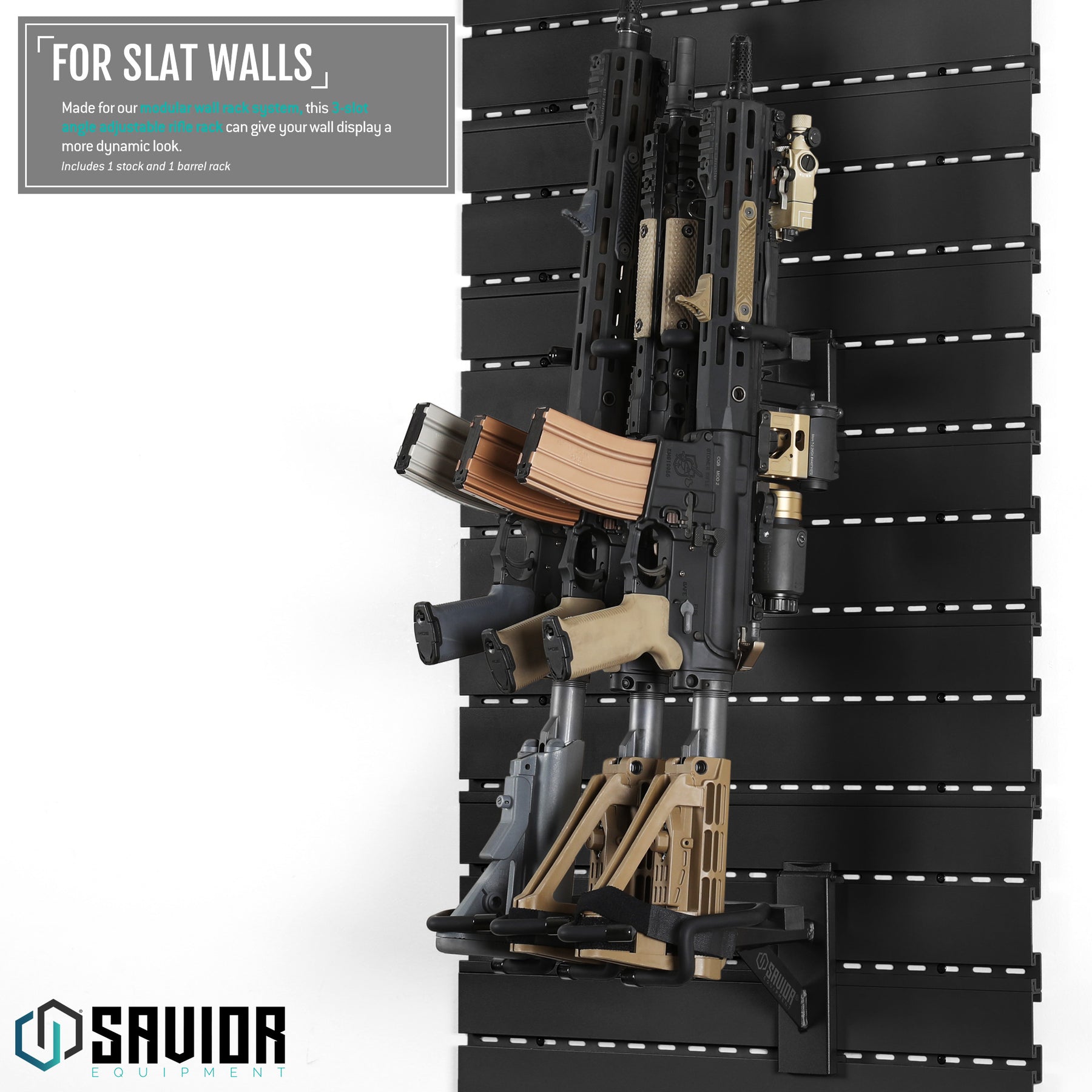 Savior Wall Rack Wall Rack System - Angle Adjustable Rifle Wall Rack – Savior Equipment