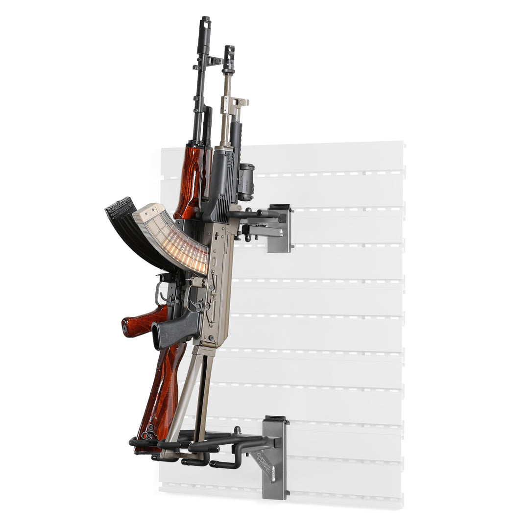 Wall Rack System Attachment - 3 Rifle Angle Adjustable Rack - Gray#color_sw-gray