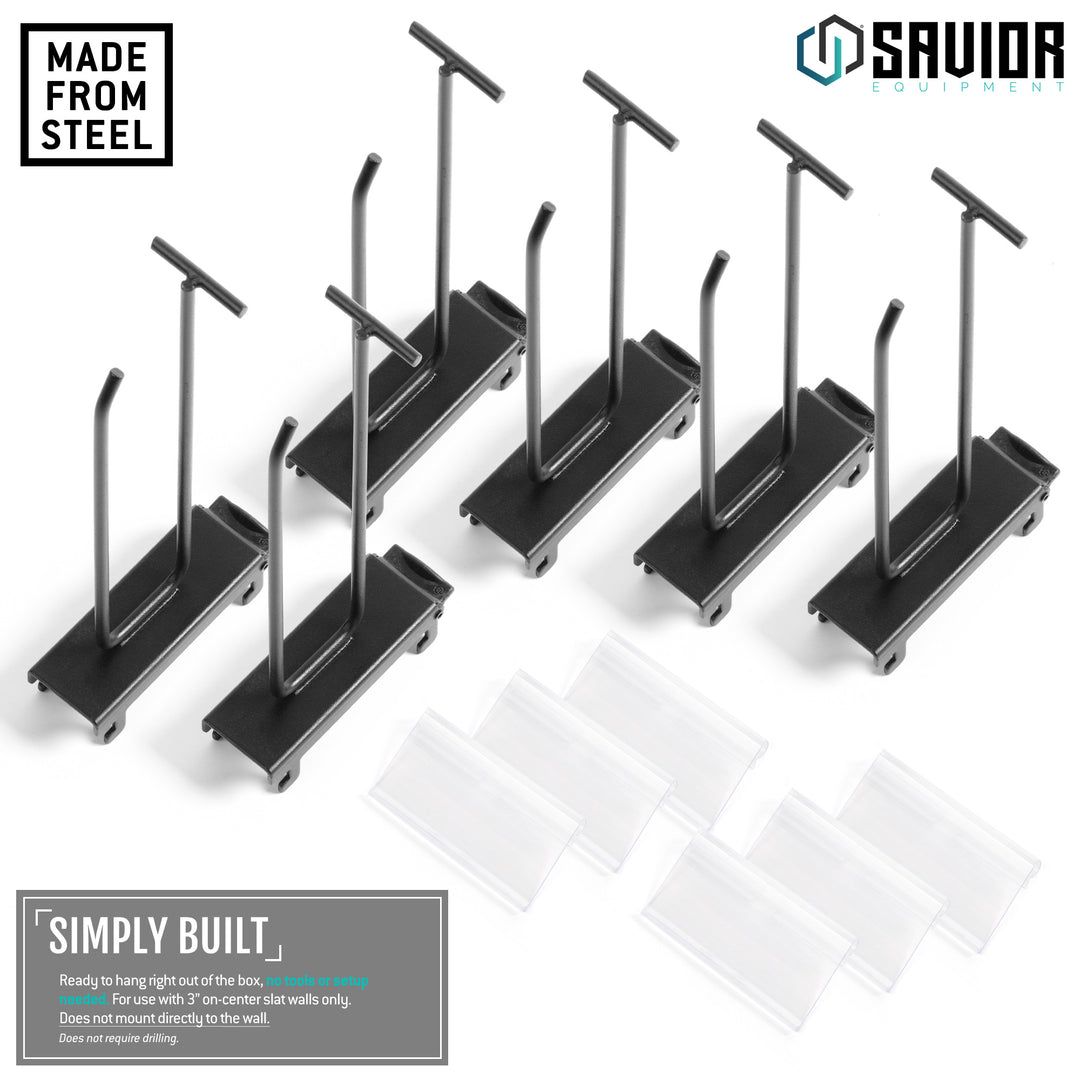 Wall Rack System - 6" Display Peg Hooks w/ Scanner Tag (6-Pack)