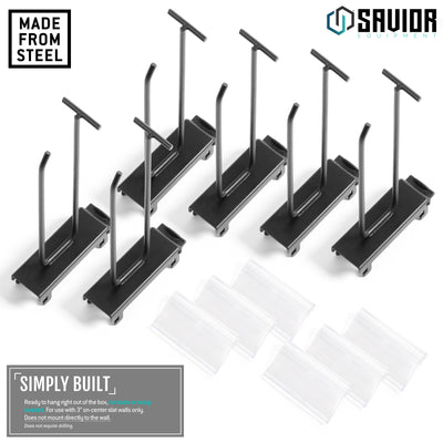 Wall Rack System - 6" Display Peg Hooks w/ Scanner Tag (6-Pack)