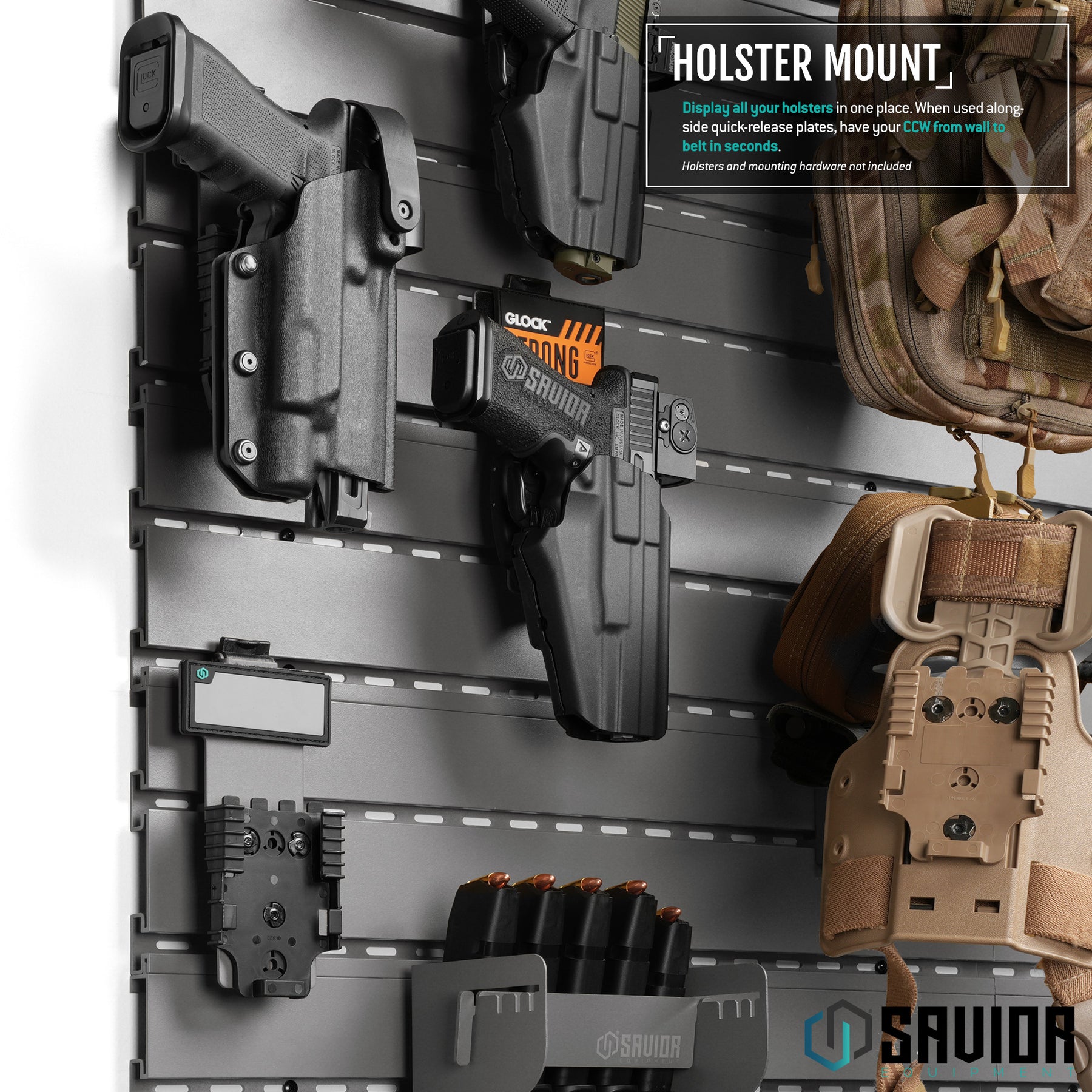 Wall Rack System - Holster Mount - 2 Pack – Savior Equipment