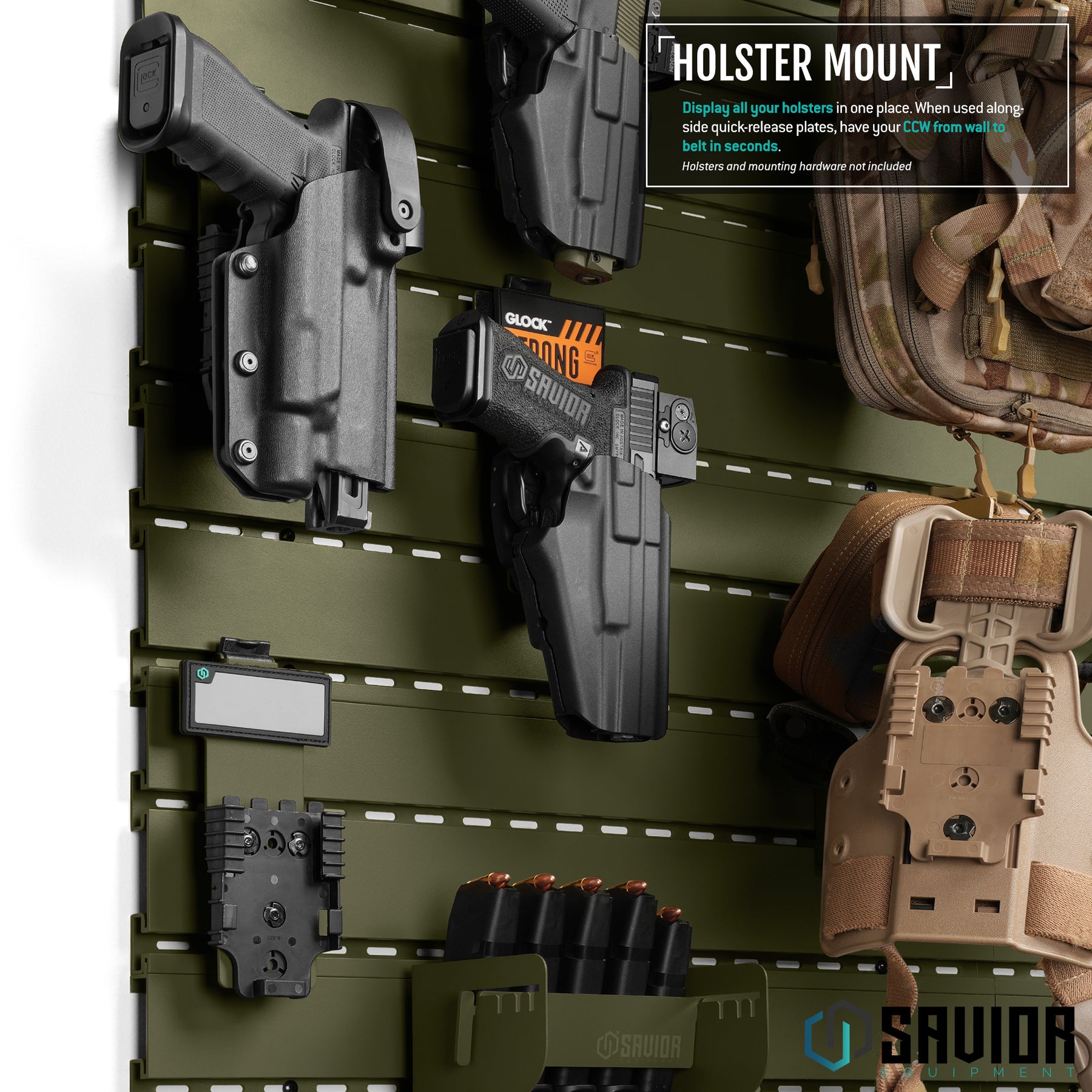 Savior Wall Rack Wall Rack System - Holster Mount - 2 Pack – Savior Equipment