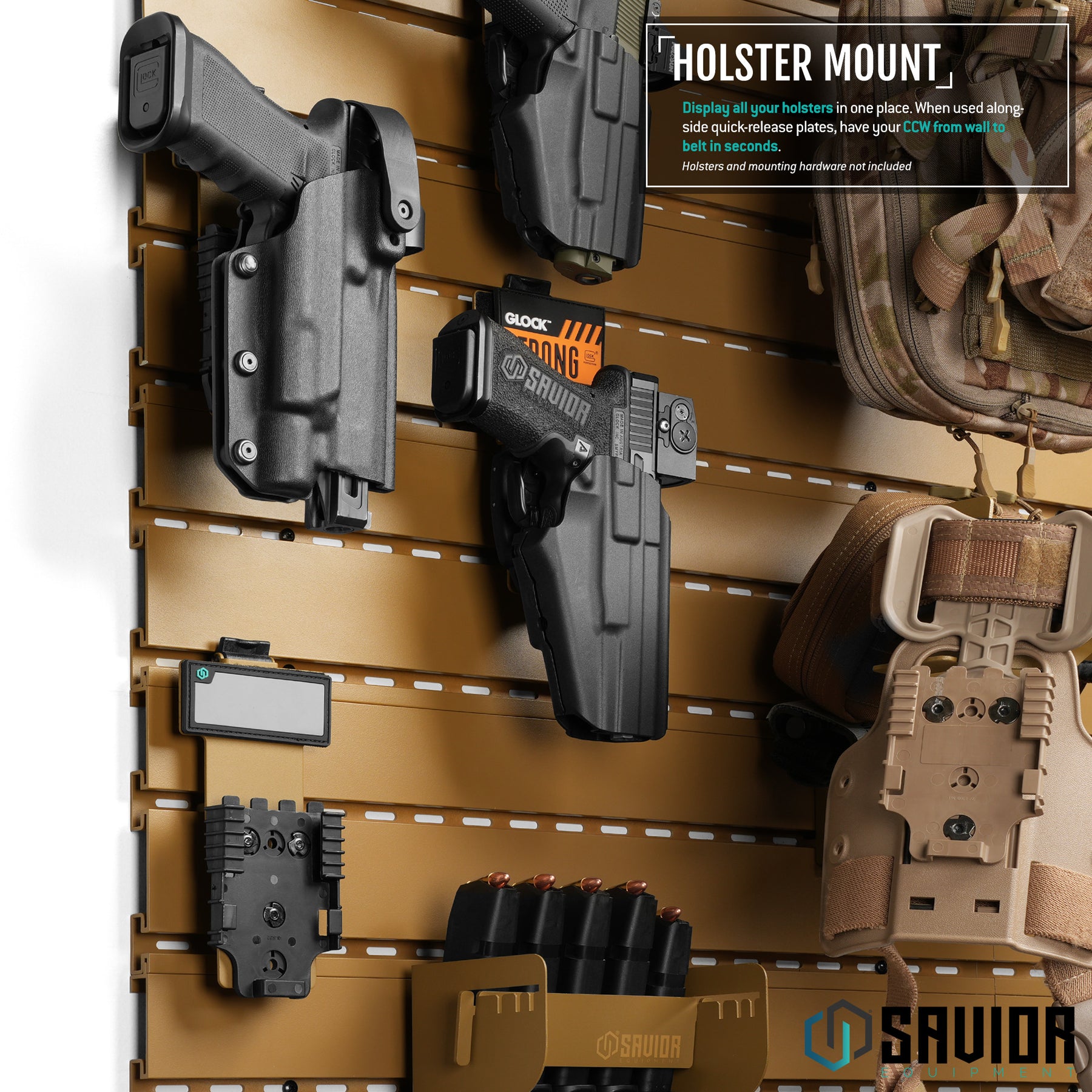 Holster Rack Un Rack Script Wall Rack System - Holster Mount - 2 Pack – Savior Equipment