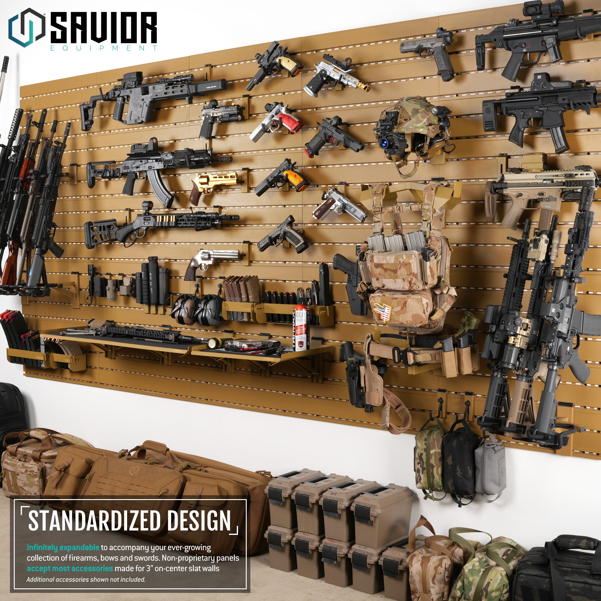 Wall Rack System - 3-Slot Horizontal Rack – Savior Equipment