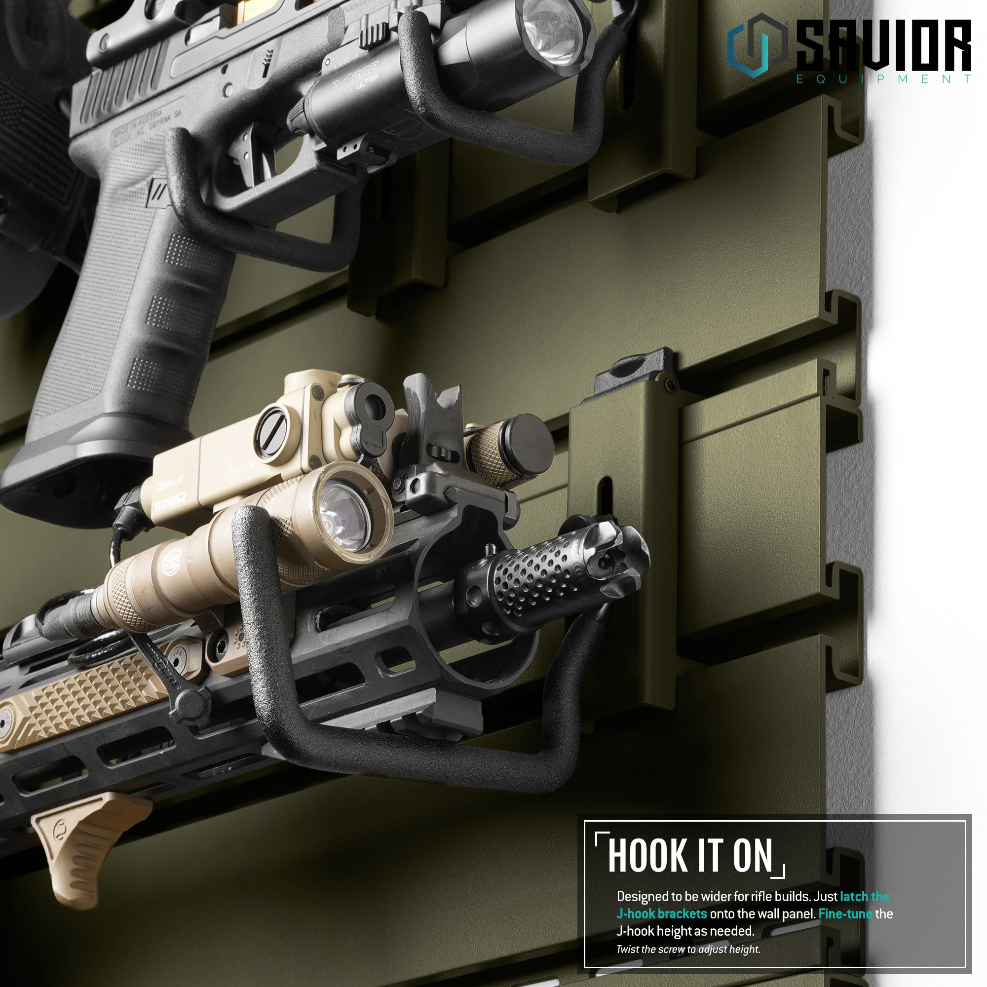 Wall Rack System - Adjustable J-Hook, Large (2-Pack) – Savior