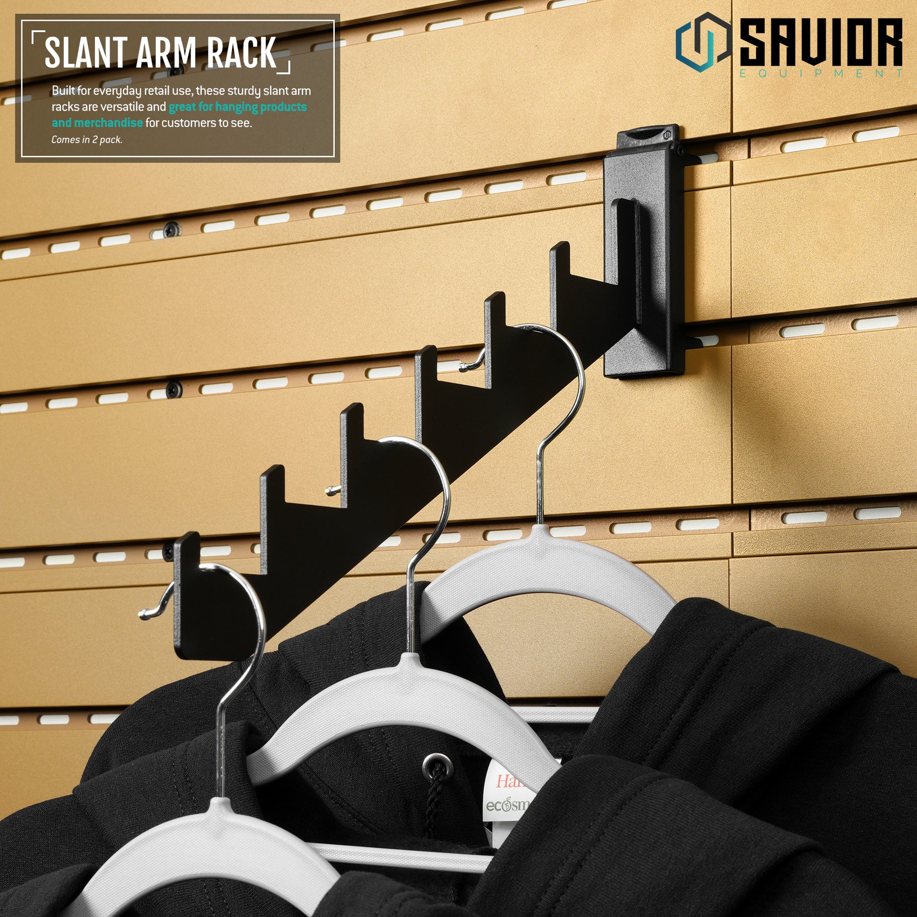 Simple Arm Rack Wall Rack System - Slant Arm Clothes Rack (2-Pack) – Savior Equipment