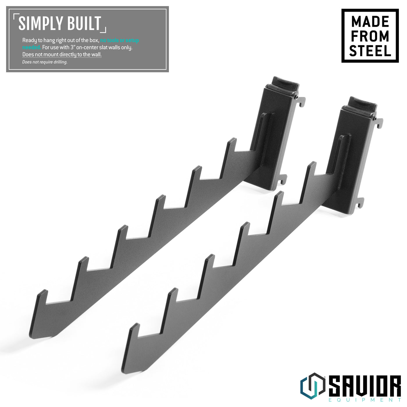 Wall Rack System - Slant Arm Clothes Rack (2-Pack)