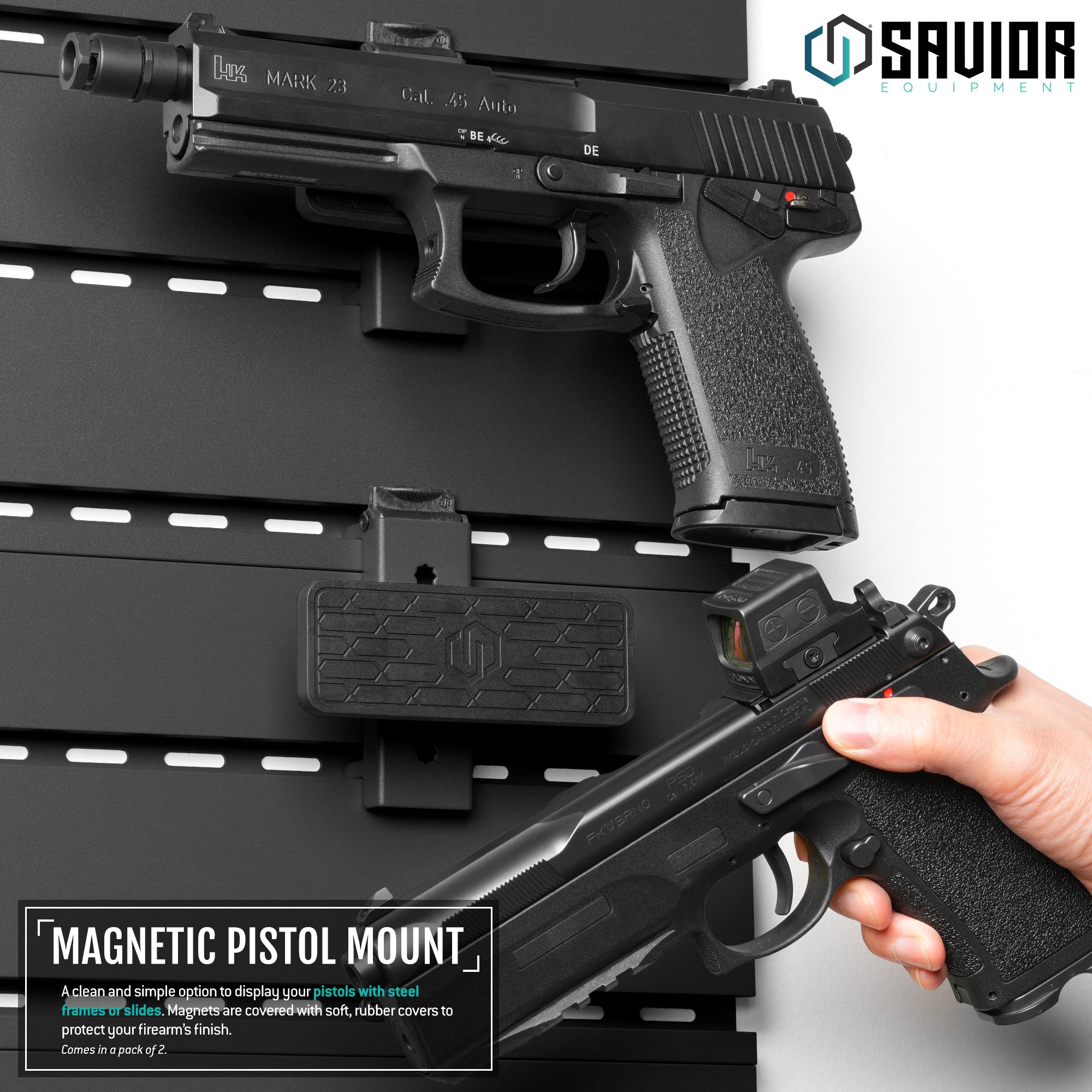 Wall Rack System - Magnetic Pistol Mount (2-Pack) – Savior Equipment