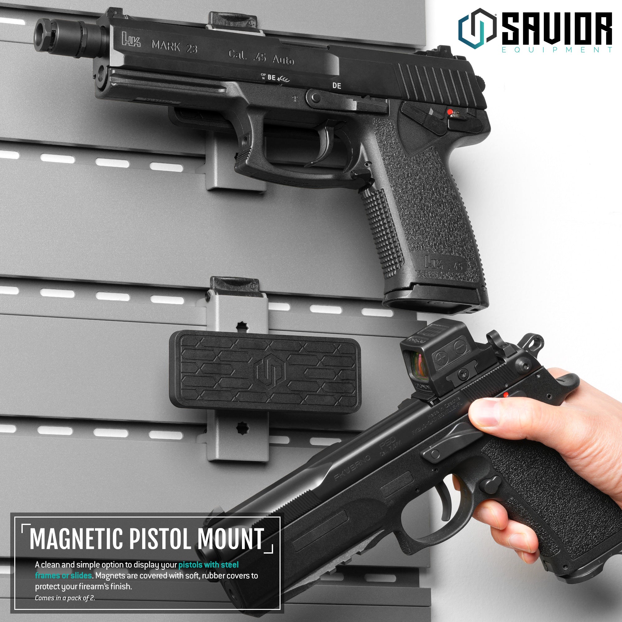 Wall Rack System - Magnetic Pistol Mount (2-Pack) – Savior Equipment
