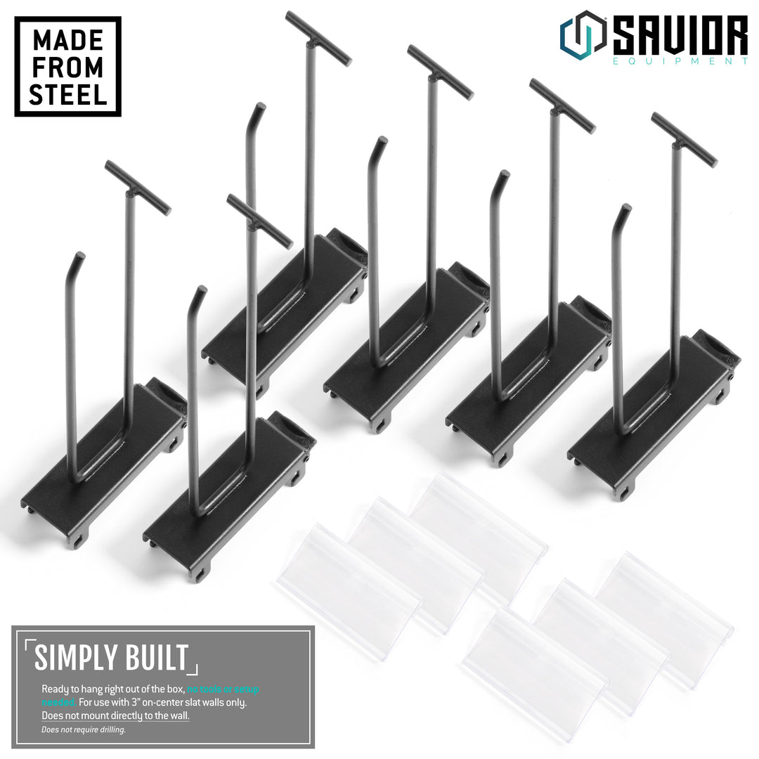 Wall Rack System - 8" Display Peg Hooks w/ Scanner Tag (6-Pack)