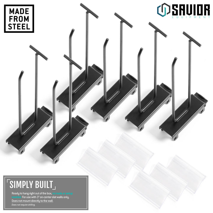 Wall Rack System - 8" Display Peg Hooks w/ Scanner Tag (6-Pack)