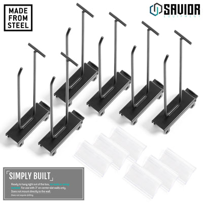 Wall Rack System - 8" Display Peg Hooks w/ Scanner Tag (6-Pack)