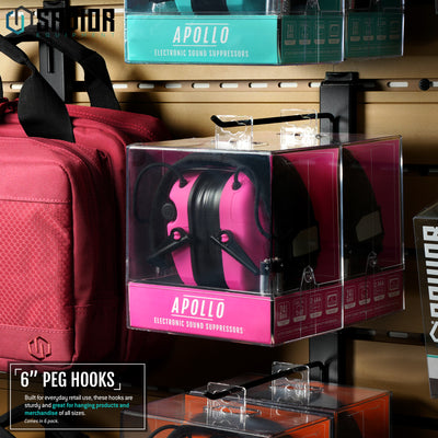 Wall Rack System - 6" Display Peg Hooks (6-Pack)