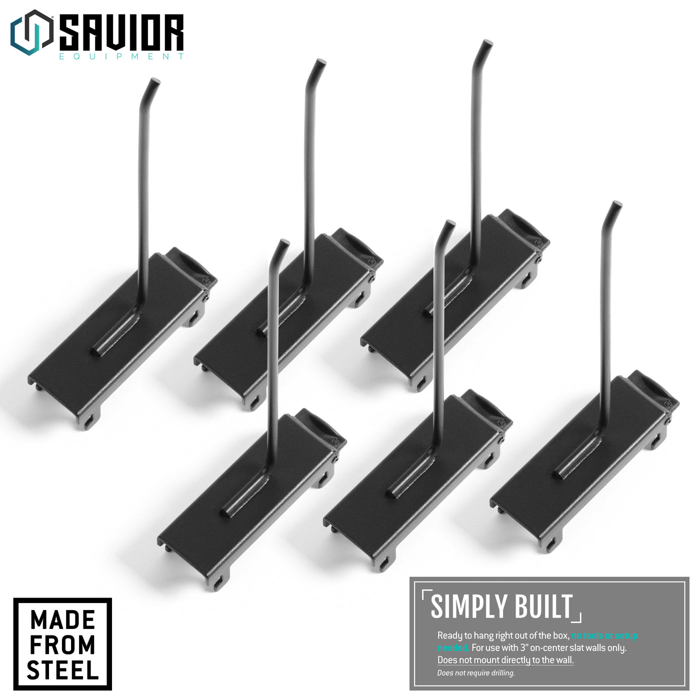 Wall Rack System - 6" Display Peg Hooks (6-Pack)