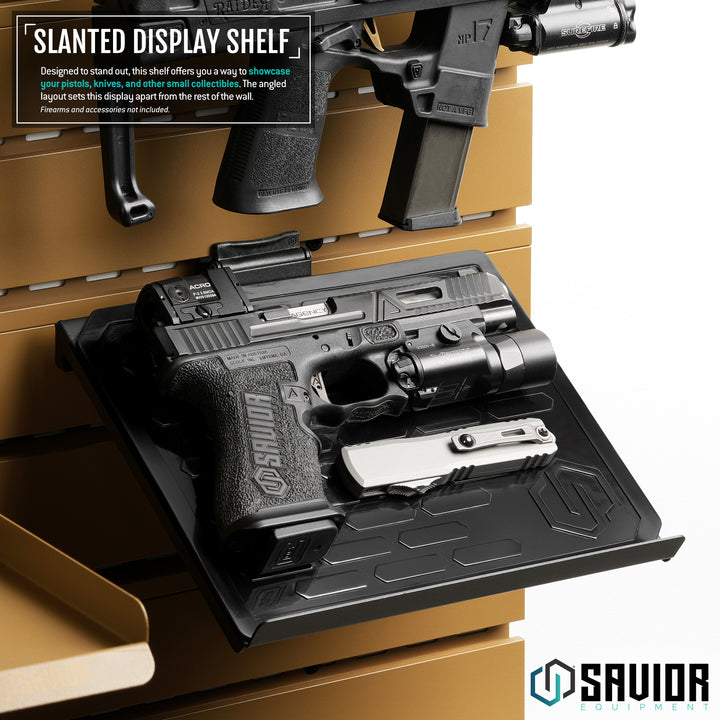 Wall Rack System - Slanted Display Shelf w/ Non-Slip Mat