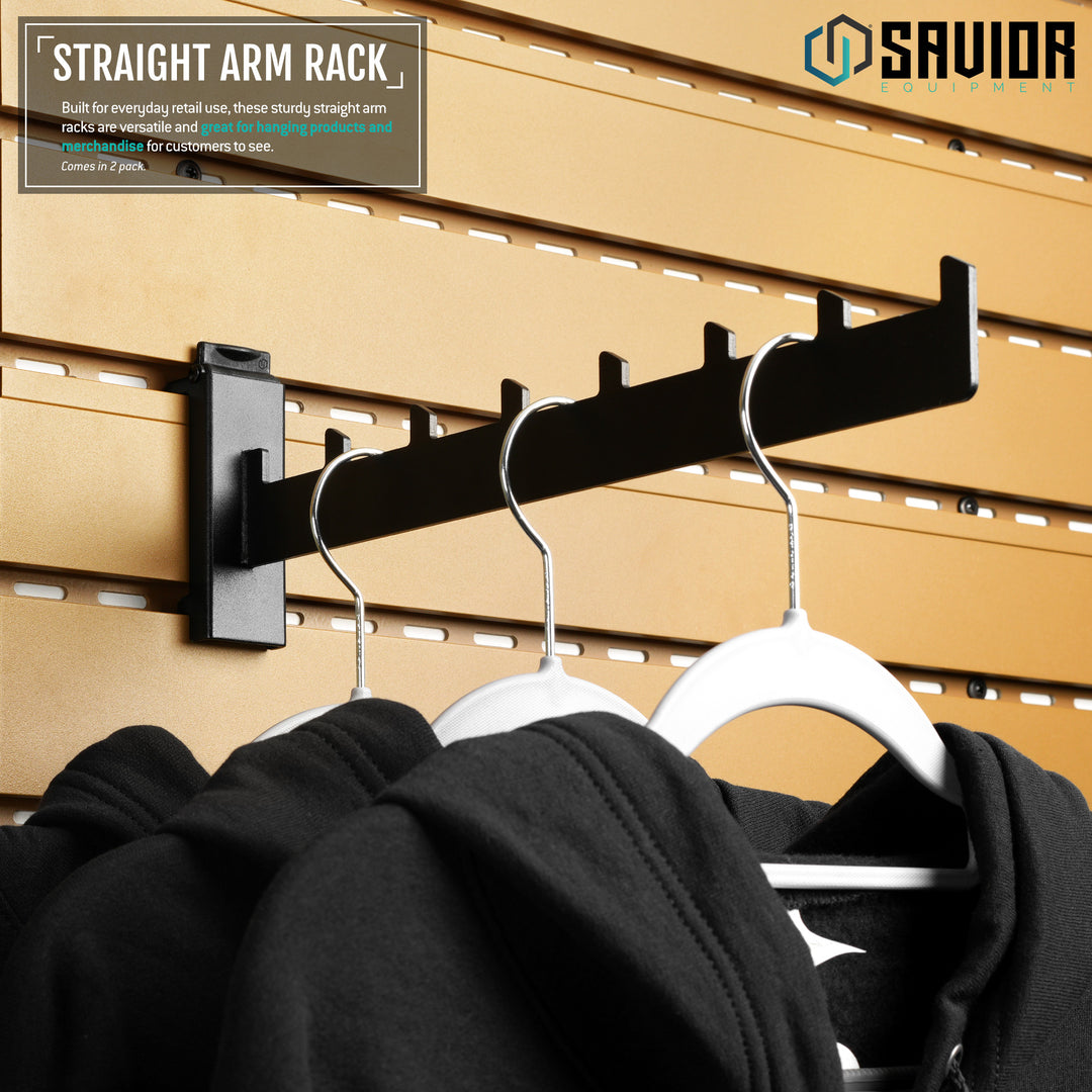 Wall Rack System - Straight Arm Clothes Rack (2-Pack)