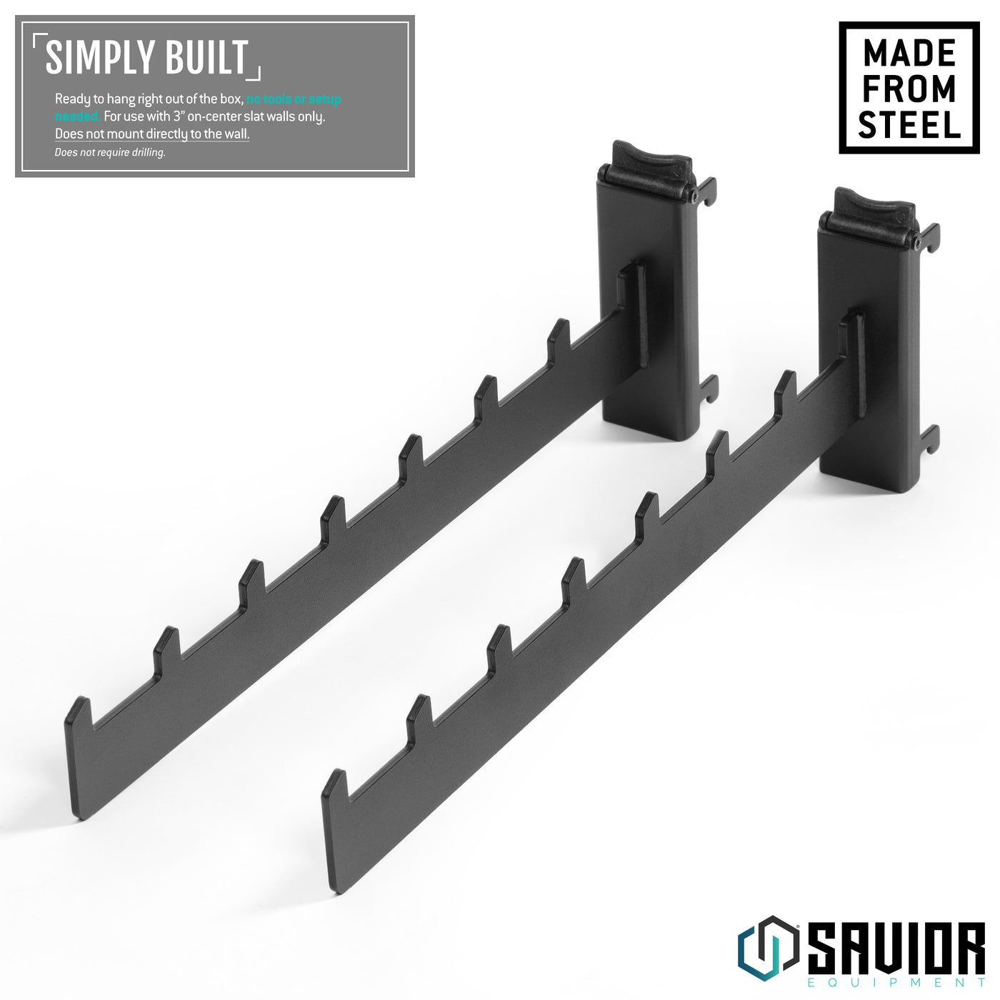 Wall Rack System - Straight Arm Clothes Rack (2-Pack)