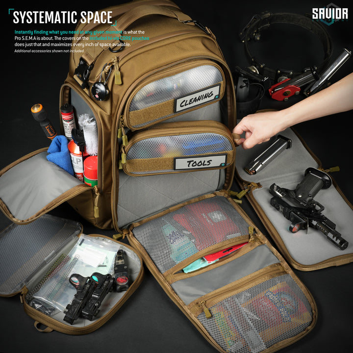 Front pouches - Instantly finding what you need at any given moment is what the Pro S.E.M.A is about. The covers on the included hi-vis CORE pouches does just that and maximizes every inch of space available.#color_dark-fde