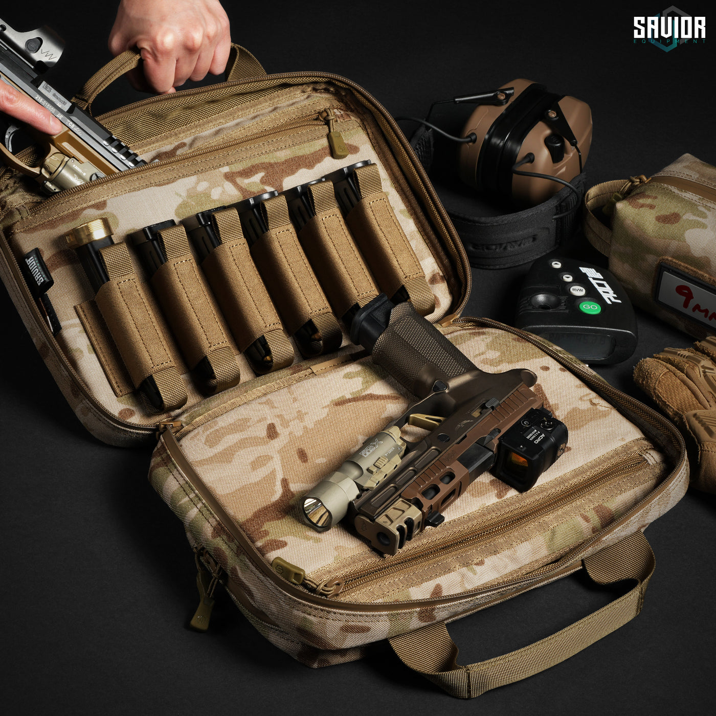 Comfortably Designed - Interally lined with 1000D Cordura fabric, the two compartments will keep your pistols snug with its soft-touch cushioning. Firearms & accessories shown not included.