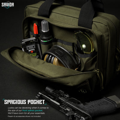 Spacious Pocket - Looks can be deceiving when it comes to the size of our front admin pocket. We'll have room for all your essentials. Firearms & accessories shown not included.#color_od-green