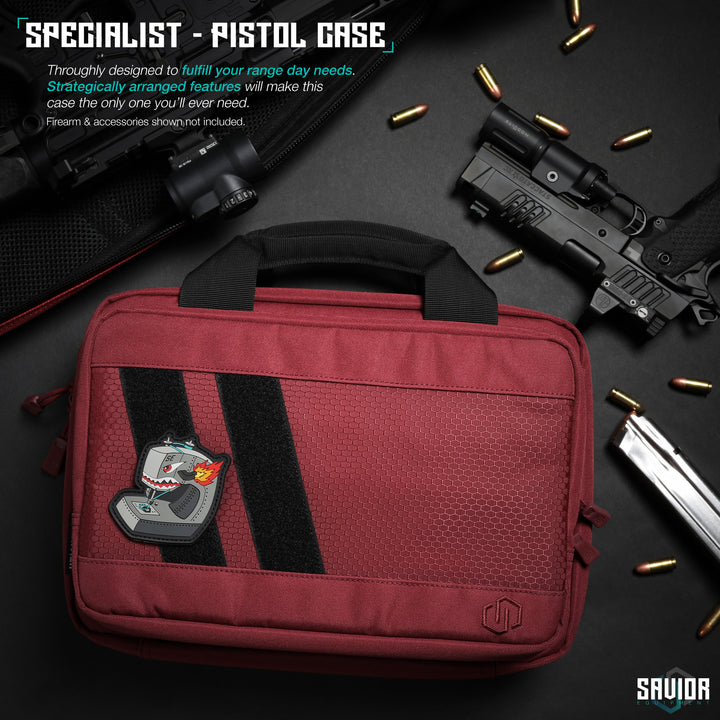 Specialist - Pistol Case - Thoroughly designed to fulfill your range day needs. Strategically arranged features will make this case the only one you'll ever need. Firearms & accessories shown not included.#color_sedona-red