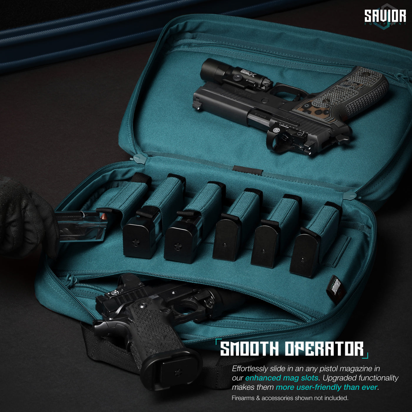 Smooth Operator - Effortlessly slide in an any pistol magazine in our enhanced mag slots. Upgraded functionality makes them more user-friendly than ever. Firearms & accessories shown not included.