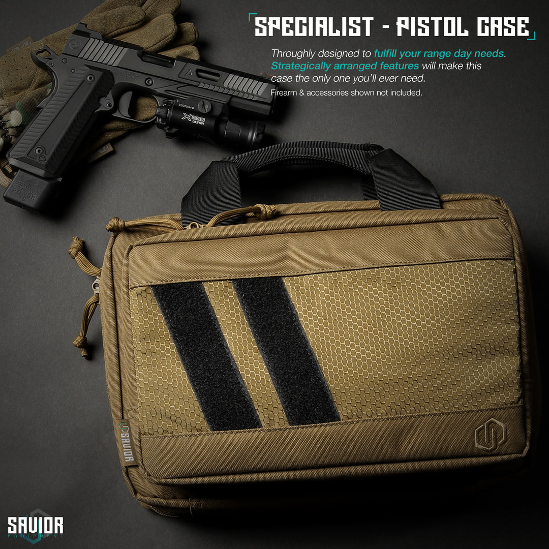 Specialist - Pistol Case - Thoroughly designed to fulfill your range day needs. Strategically arranged features will make this case the only one you'll ever need. Firearms & accessories shown not included.#color_dark-fde