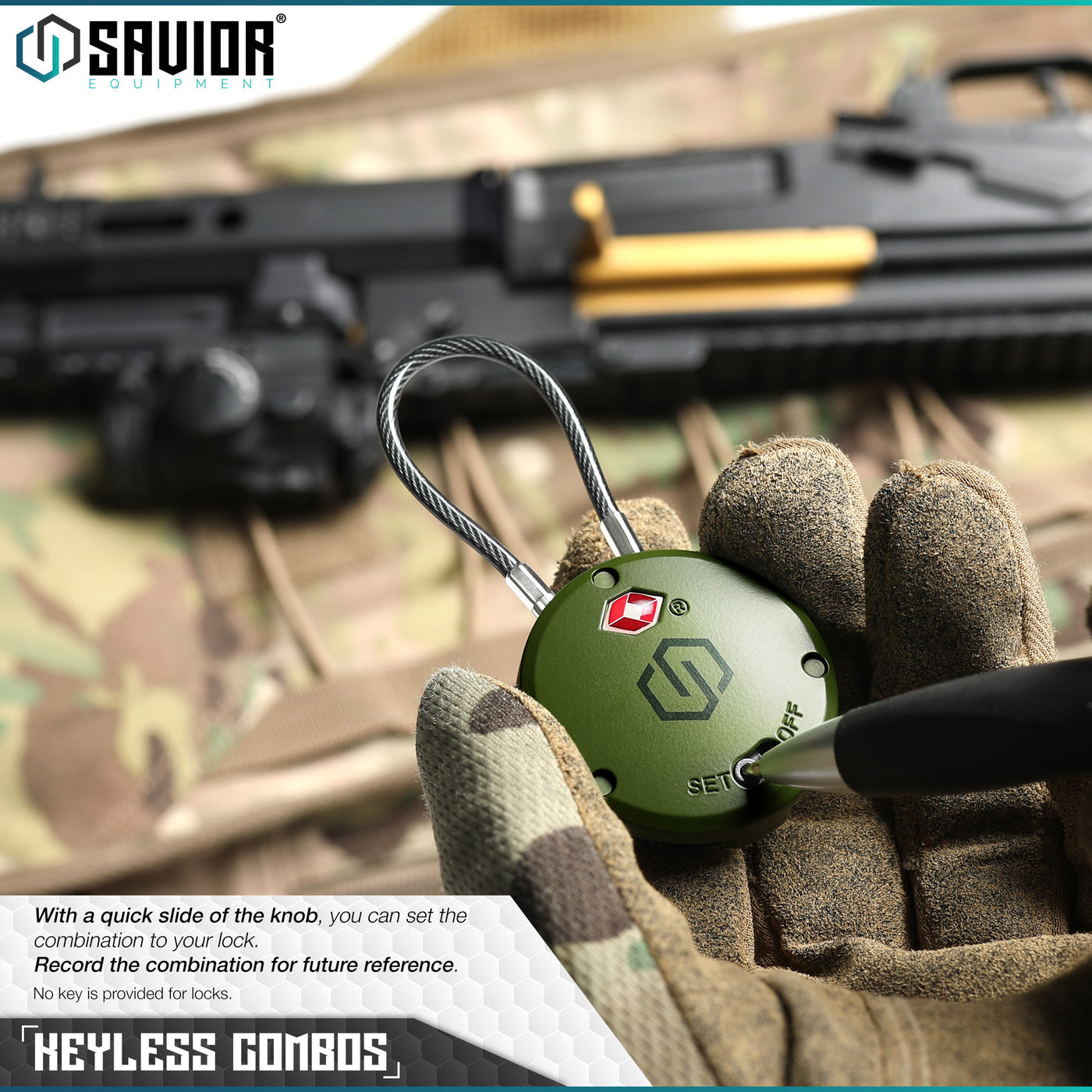 Savior Rifle Rack Lock 3-Digit Cable Lock - 1/2/4 Pack – Savior Equipment
