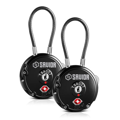 Round Cable Lock - Black - 2-Pack