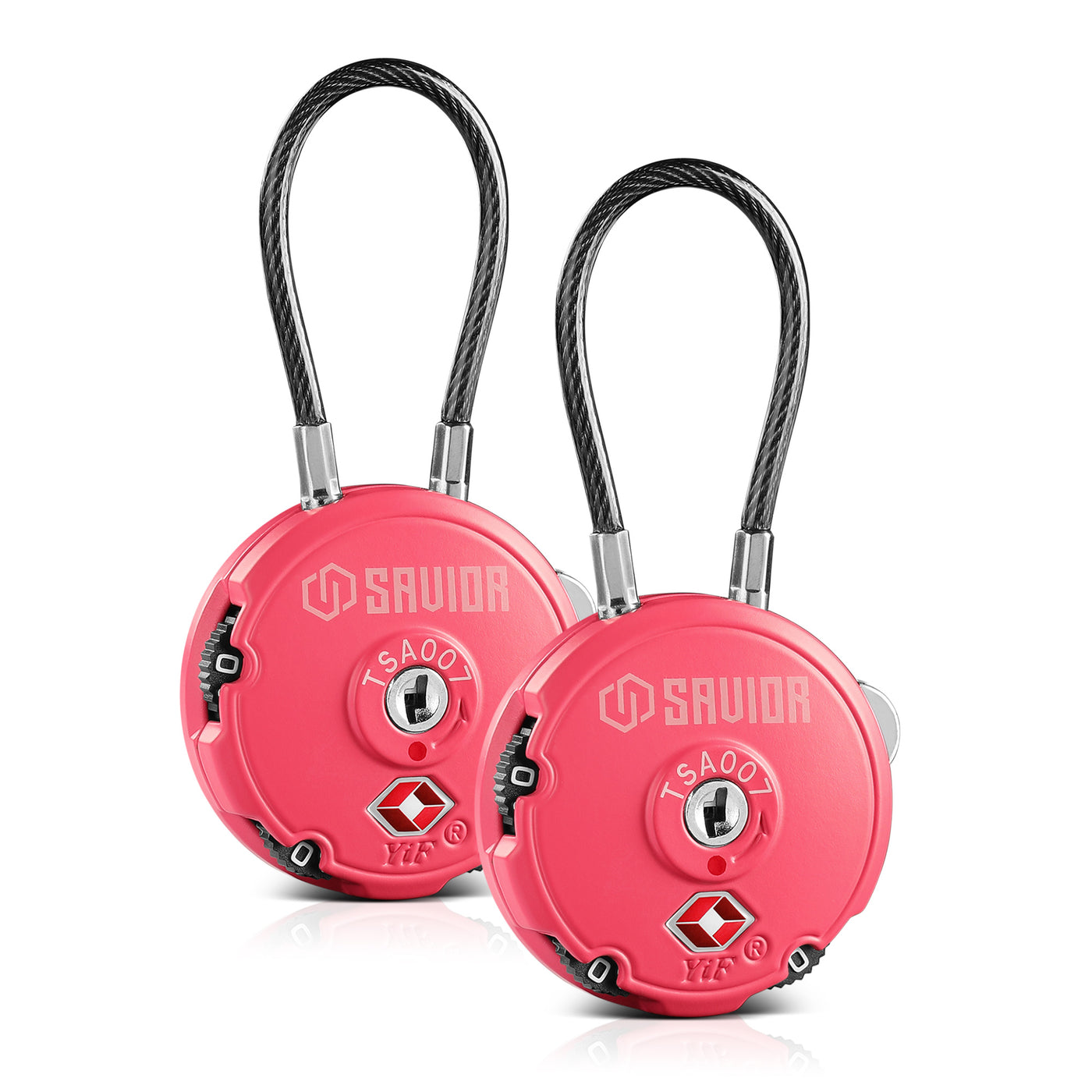 Round Cable Lock - Pink - 2-Pack