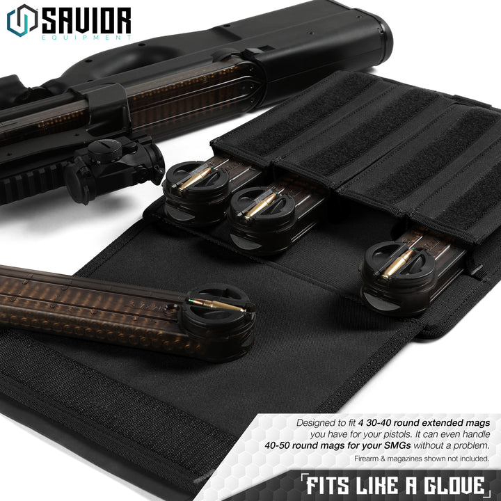 Fits Like A Glove - Designed to fit 4 30-40 round extended mags you have for your pistols. It can even handle 40-50 round mags for your SMGs without a problem. Firearms & magazines shown not included.#color_obsidian-black