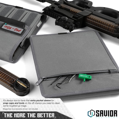 The More The Better - It’s always nice to have that extra pocket sleeve for snap caps and tools on the off chance you need to clean some roughed up mags. Magazines & accessories shown not included.#color_sw-gray
