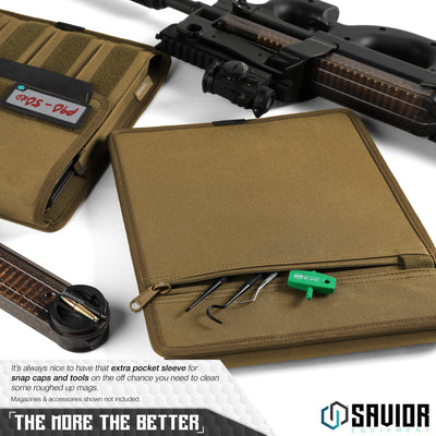 The More The Better - It’s always nice to have that extra pocket sleeve for snap caps and tools on the off chance you need to clean some roughed up mags. Magazines & accessories shown not included.#color_dark-fde