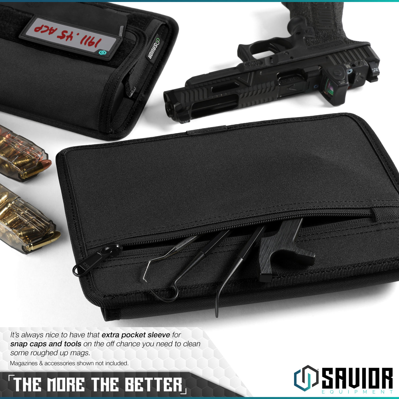The More The Better - It’s always nice to have that extra pocket sleeve for snap caps and tools on the off chance you need to clean some roughed up mags. Magazines & accessories shown not included.#color_obsidian-black