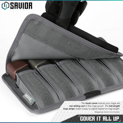 Cover It All Up - The hook cover ensure your mags are not sliding out of this mag pouch. The full-length loop strips make it easy to adjust based on mag length. Magazines shown not included.