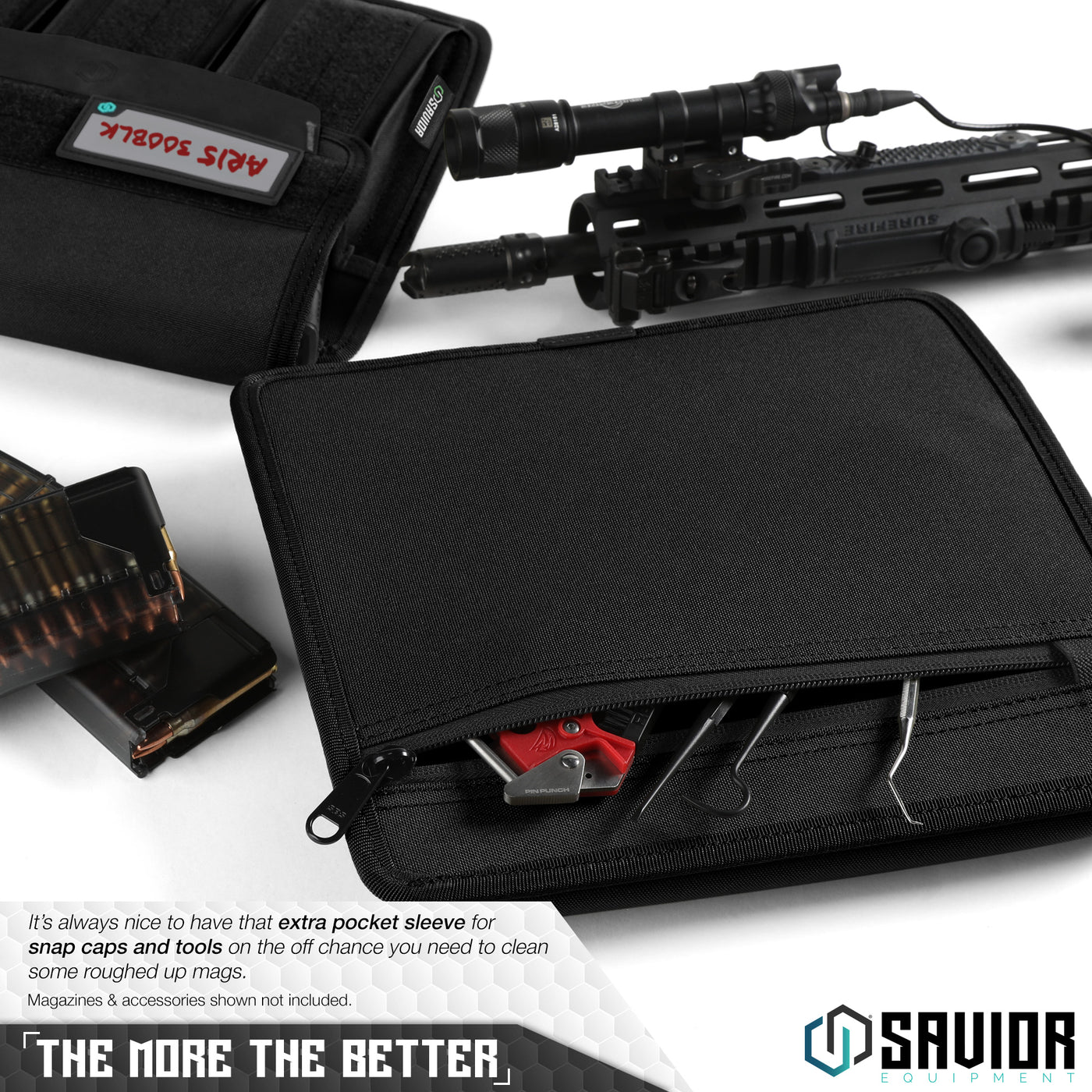 The More The Better - It’s always nice to have that extra pocket sleeve for snap caps and tools on the off chance you need to clean some roughed up mags. Magazines & accessories shown not included.#color_obsidian-black