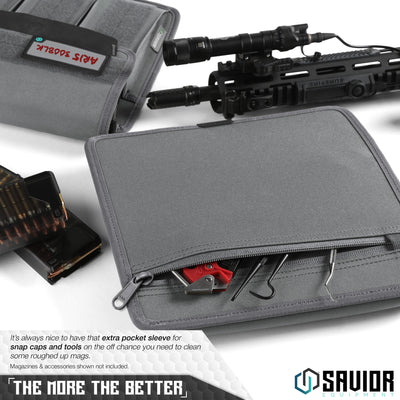 The More The Better - It’s always nice to have that extra pocket sleeve for snap caps and tools on the off chance you need to clean some roughed up mags. Magazines & accessories shown not included.#color_sw-gray