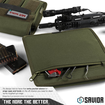 The More The Better - It’s always nice to have that extra pocket sleeve for snap caps and tools on the off chance you need to clean some roughed up mags. Magazines & accessories shown not included.#color_od-green