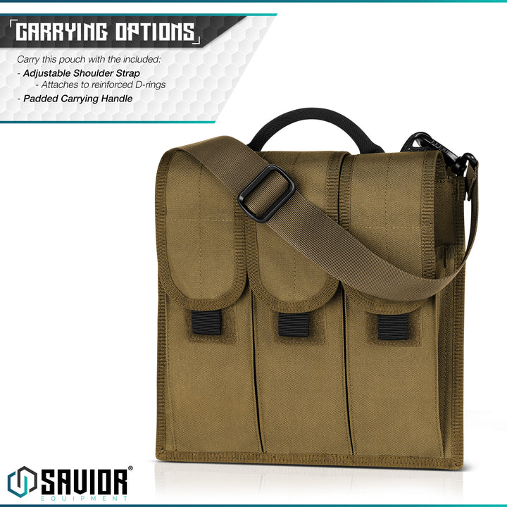 Multiple Carrying Options - Carry this pouch with the included: Adjustable shoulder strap. Attach to reinforced D-rings. Padded carrying handle.#color_dark-fde
